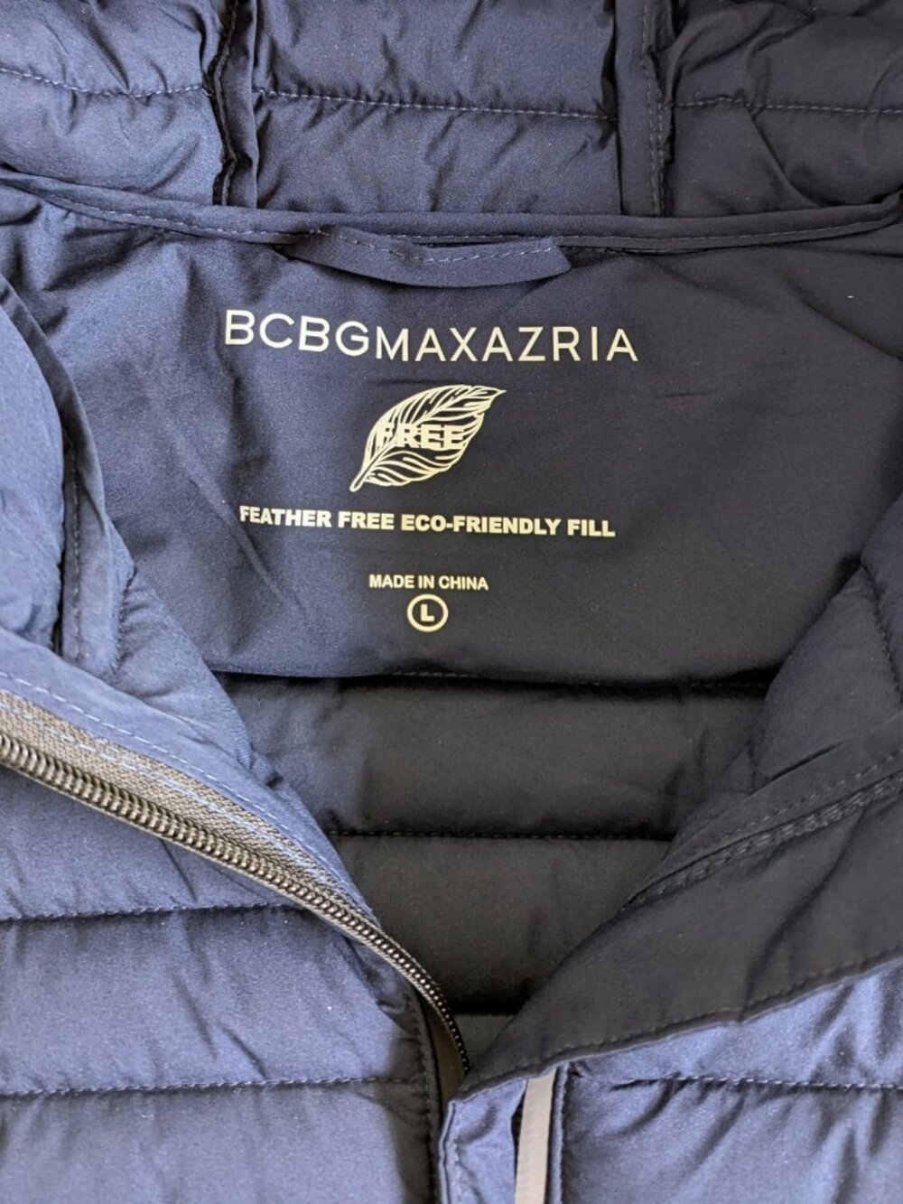 BCBG MAX AZRIA Women's Puffer Quilted Jacket Size L Navy - Picture 2 of 11
